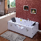 Popular Rectangle Acrylic Hydro Massage Whirlpool Bathtub with Pillow (TLP-659 Pneumatic Control)