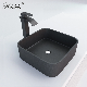  Modern Luxury Granite Wash Hand Basin Square Shaped Quartz Stone Washing Basin Handmade Bathroom Basin