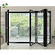  Modern Veranda Large Bi Folding Patio Burglar Proof Double Glass Accordion Design Partition Aluminium Folding Door Residential