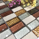  Factory Colorful Design Fashion Black Splash Glass Mix Stone Wall Mosaic Tile
