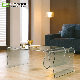 Modern Style Wavy Clear Bent Glass Magazine Table