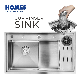 Manufacturer Stainless Steel Handmade Single Double Bowl Kitchen Sink Cup Rinser Sink