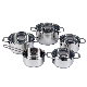 Mini Cooking Pots Straight Shape Glass Lid Stainless Steel Kitchenware