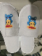  Thicker Sole White Velour Embroidery Hotel Slipper Custom Printed Logo