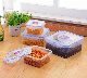 Square Nested Set 4 Space-Saving Clip Lock Plastic Food Container