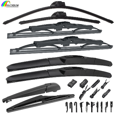 Flat/Soft/Boneless Frame Universal Multi-Type Wiper Blade for All Car 16"18"19"20"22"23"24"26" Windows/Windscreen/Windshield Rear Wiper Blades