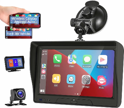 7" Video Recorder DVR Reversing Monitor Android Auto Carplay GPS Sat Navigation 1080P Car Backup Camera