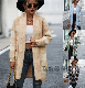 New Woman Coat Loose Plaid Color Knit Cardigan Sweater