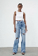  High Waist Fashion Hotsale Casual Destroyed Blue Jeans for Woman