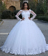 Hwd009 Wedding Dress White Retro Lace Applique Bridal Gown Wedding Dress