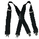  Custom Polyester Heavy Duty Trousers Braces Black X Shape Elastic Wedding Suspender Metal Clips for Man