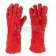 14"/16" Golden/Red Color Cow Split Leather Fully Lined Welder Welding Glove Work Glove with Ce Certificate