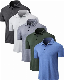 Custom Logo Embriodery Printed 3-Button Collared T Shirt Mens Performance Moisture Wicking Dri Fit Polyester Spandex Casual Workout Subliamtion Golf Polo Shirt