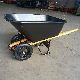 10FT Large Metal Tray Double Wheel Wheelbarrow