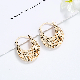  Women Gift 18K Gold Plated Copper Alloy Hoop Earrings Brass Jewelry