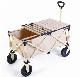  Custom Logo Outdoor Garden Carry Cart Trolley Metal Camping Wagon Table for Picnic Beach