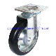 Black Heavy Duty Industrial Steel Core Rubber Caster Wheel