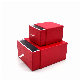  Luxurious Red Texture Paper Sliding Jewelry Box with Insert