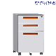 Office Equipment A4 File Moving Cabinet Steel 3 Drawer Storage Mobile Pedestal