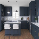  Hz Custom Free Design Blue Grey Modern Solid Wood Modular Kitchen Cabinet Design