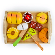  Kids Kitchen Pretend Play Bread 11PCS Set Preschool Cutting Play Food Wooden Toy Set