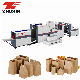 China Fully Automatic High Speed Square Flat Bottom Brown Kraft Paper Food Shopping Carry Bag Making Manufacturing Machine Price with Handles