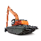 Hydraulic Crawler Attachment Dredger Floating Pontoon Lake Swamp Buggy Amphibious Excavator Pontoon