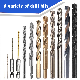  25PCS Edge Ground Tin Coating HSS Jobber Length Twist Drill Bit