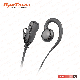  2 Wire Earpiece C Shape Ear Hook with Microphone