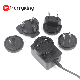  15W 18W Series 5V 9V 12V Interchangeable Plug Power Adapter with En62368 & 61558 cUL CE GS SAA PSE Kc CCC