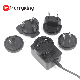 15W 18W Series 5V 9V 12V Interchangeable Plug Power Adapter with En62368 & 61558 cUL CE GS SAA PSE Kc CCC