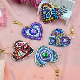 Creative DIY Decoration Diamond Painting Plastic Heart Shape Keychain with Various Shapes Diamonds