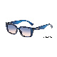 Trendy Navy Blue Rectangle Sun Glass for Women Men Desinger Polarized Sunglasses