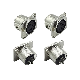  XLR Female Jack 3 Pin Panel Mount Jacks, XLR Female Socket Audio Speaker Microphone Connector 4PCS, Silver Metal Housing