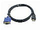 Black Wire Blue Head 1.8m HDMI to VGA HD Cable Wiring Harness HDMI and VGA Plugs Are All Gold-Plated Plugs
