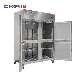 4 Door Commercial Refrigerator Freezer Cold Kitchen Equipment Deep Stainless Steel Freezer with Shelves