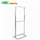  Floor Standing Square Rod Chromed Steel Sign Holder Stand