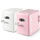 Portable Mini Fridge 4 Liter 6 Can Skincare Fridge, AC 120V DC 12V Small Refrigerator Gbf-4L4