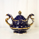 J275bl High Quality Floral Tea Coffee and Sugar Canister Luxury Turkey Furniture Vintage Royal Blue Ceramic Pot