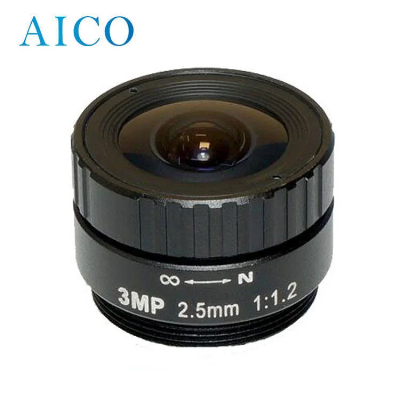 3MP F1.2 2.5mm Wide Angle CS Mount Fixed Starlight Lens for 1/2.7" CCTV Camera