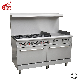 Commercial Gas Range 6 Burners Cooker with Gas Griddle and Oven Cooking Equipment (RGR60-G24)