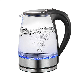 Cordless 360 Base Stylish Blue LED Interior Handy Auto Shut-off Function Electric 1.8L BPA-Free Glass Kettle manufacturer