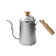 650ml Can Be Heated Narrow Spout Stainless Steel Coffee Pot Teapot Gooseneck Kettle with Wood Handle for Outdoor Travel Camping