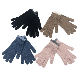  Winter Warm Soft Customized Logo Touch Screen Full Finger Plain Color Girl Knitted Gloves