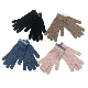 Winter Warm Soft Customized Logo Touch Screen Full Finger Plain Color Girl Knitted Gloves