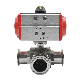  ISO 5211/DIN3337 Pneumatic Automatic Sanitary 3-Way Ball Valve 32DN