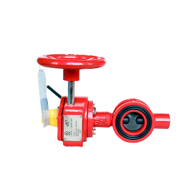 Fire Protection UL FM Approved Red Wafer Butterfly Valve with Signal Gearbox 12"