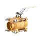  Three-Piece Brass Ball Valve with Staineless Steel Handle