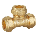  15mm CE Certified Brass Union Fitting Forged Compression Equal Tee