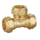 15mm CE Certified Brass Union Fitting Forged Compression Equal Tee